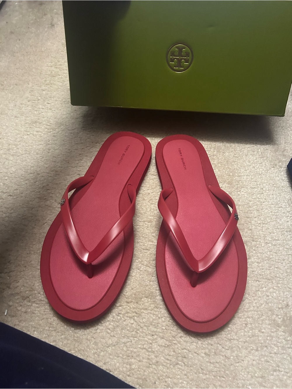 NWT TORY BURCH KIRA padded flip flops in TORY RED!!! - Picture 9 of 16